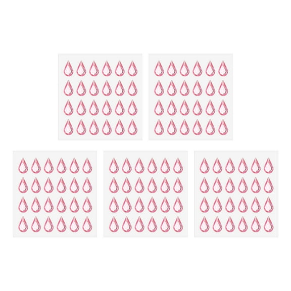 Uxcell Water Drop Self-Adhesive Rhinestone Stickers,Face Gems Jewel Stickers Crystal Embellishment Sheet Pink 5