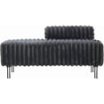 thumbnail image 7 of 49.6" Wide Upholstered Mini Loveseat with Metal Legs, 2-Seater Small Sofa End of Bed Bench Window Ottoman Footrest with Adjustable Back for Living Room Bedroom Entryway Hallway Small Space, Charcoal, 7 of 7