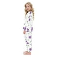 thumbnail image 4 of Fluffy Pajamas Set Fuzzy Winter Warm Pj Sets Pullover Tops and Long Pants Purple Flowers X-Small, 4 of 8