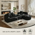 thumbnail image 6 of Wiilayok Oversized Chenille Modular Sofa,119" Curved Sofa L shape/U Shaped Sectional Sofa Couch with Ottoman,Cloud Compressed Deep Seater Sofa for Living Room,Black, 6 of 10