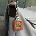 thumbnail image 3 of Christmas Holiday Retro Antique Santa Sleigh Stainless Steel 1oz Mini Flask Key Chain, 3 of 4