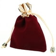 thumbnail image 3 of 25 bolsas organizadoras de bolsillo con cordón para guardar joyas (rojo vino, 10 x 12,5 cm), 3 of 14