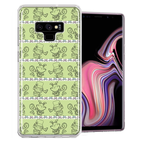 MUNDAZE For Samsung Galaxy Note 9 Wonderland Hatter Rabbit Design Double Layer Phone Case Cover