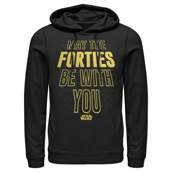 Men's Star Wars May The Forties Be With You Text Scroll  Pull Over Hoodie