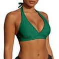 thumbnail image 2 of EliteGoogv Swimsuit Top For Women Halter Neck Push Up Bikini Top Bathing Suit Summer Beach Pool Vacation Swimwear Green, 2 of 8