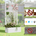 thumbnail image 6 of UPHYB Metal Planter Box with Trellis, 71"x 35"x 16" Raised Garden Bed with Trellis, Planter Box Trellis with Privacy Screen and Drainage Holes, White, 6 of 7