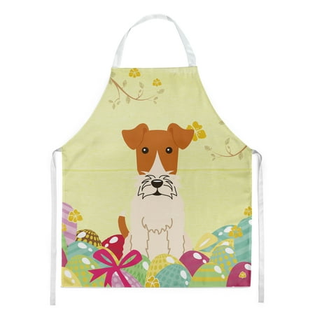 

Carolines Treasures BB6101APRON Easter Eggs Wire Fox Terrier Apron Large multicolor
