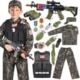 thumbnail image 1 of Disfraz militar para niños de Metemot, soldado militar, de 3 a 12 años, +15 unidades, 1 of 8