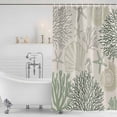 thumbnail image 4 of Sage Green Ocean Waterproof Fabric Shower Curtain,Coastal Grey Coral Starfish Shell Waterproof Fabric Shower Curtain for Bathroom Curtains Bathtubs Hotel Shower Curtains with 12 Hooks Standard 72x72, 4 of 8