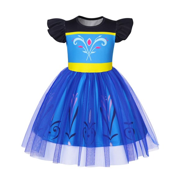 Disfraz de Princesa HenzWorld Vestido de Tul Azul para Niñas de 7 a 8 Años
