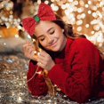 thumbnail image 3 of Christmas Bow Headband Sequin Bow Hair Hoop Holiday Cute Headbands Big Bows Hair Band Christmas Party Gifts Hair Accessory for Women and Kids (B Red), 3 of 4