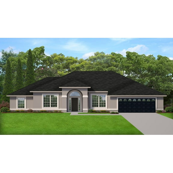 556-2065: Spanish Mediterranean 3 Bed, 2 Bath Luxury Home Plan, 2065 Sq Ft: Full Blueprints with License to Build by Home Plan Marketplace - Lesuto