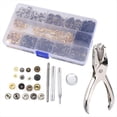 thumbnail image 2 of 120 Set Snap Fastener Kit Leather 6 Color Metal Studs Installation Tools, 2 of 8