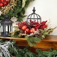 thumbnail image 3 of Northlight 19" Red and Green Berry with Pine Cone Birdcage Christmas Pillar Candle Holder, 3 of 3