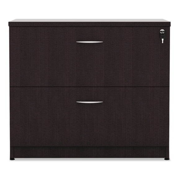 Alera 2 Drawers Lateral Lockable Filing Cabinet, Espresso