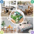 thumbnail image 3 of 52x52in(132x132cm) Square Tablecloth, Waterproof Polyester Table Cover, Wrinkle Resistant & Washable Fabric for Dining, Kitchen, Picnic, Tropical Leaf Print, 3 of 5