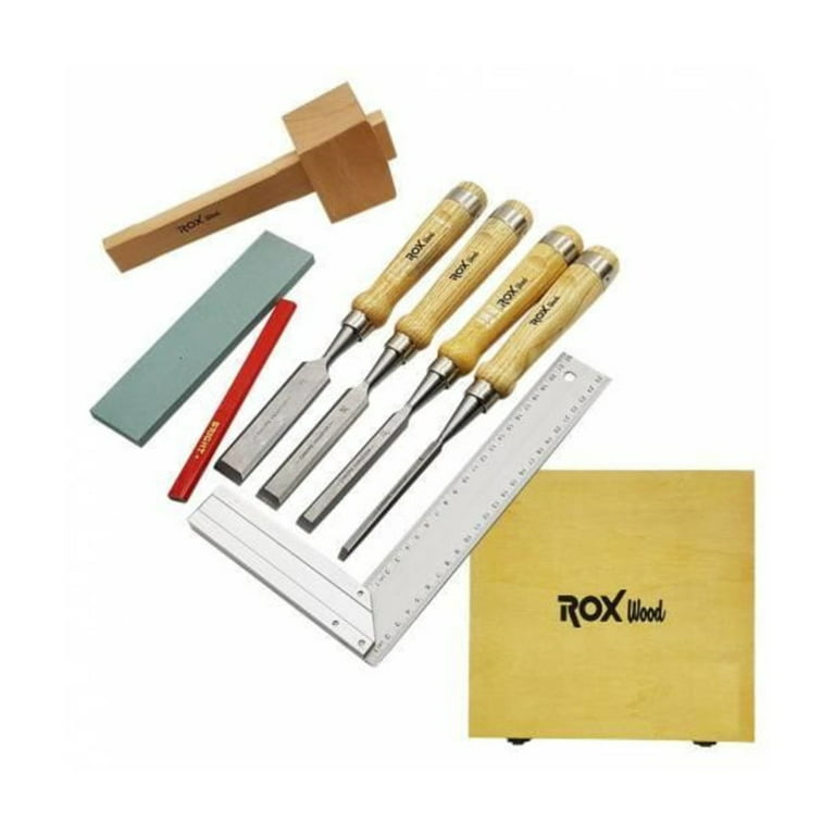 ROX Wood 8-Pieces Woodworking Carving Tool Chisel Set With Red