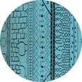 thumbnail image 1 of Ahgly Company Indoor Round Solid Light Blue Modern Area Rugs, 4' Round, 1 of 4