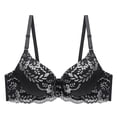 thumbnail image 3 of ALLLIST Women Bras Underwire Black Color Block Bralette Cozy T Shirt Women Lingerie Size 36-43, 3 of 4