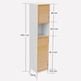 thumbnail image 2 of Bathroom Tall Storage Cabinet with Bamboo Slats Door - Bathroom Storage Cabinets with Adjustable Shelves, for Living Room, Entryway, Home Office, 2 of 5