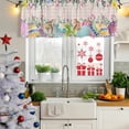thumbnail image 5 of Vintage Easter Curtain Valances for Windows, Kitchen Valance Window Treatments Panel 2 Pack, Colorful Floral Eggs Bunny Pink Plaid Rustic Rod Pocket Short Curtains for Bathroom Bedroom 54 x 18 Inch, 5 of 8