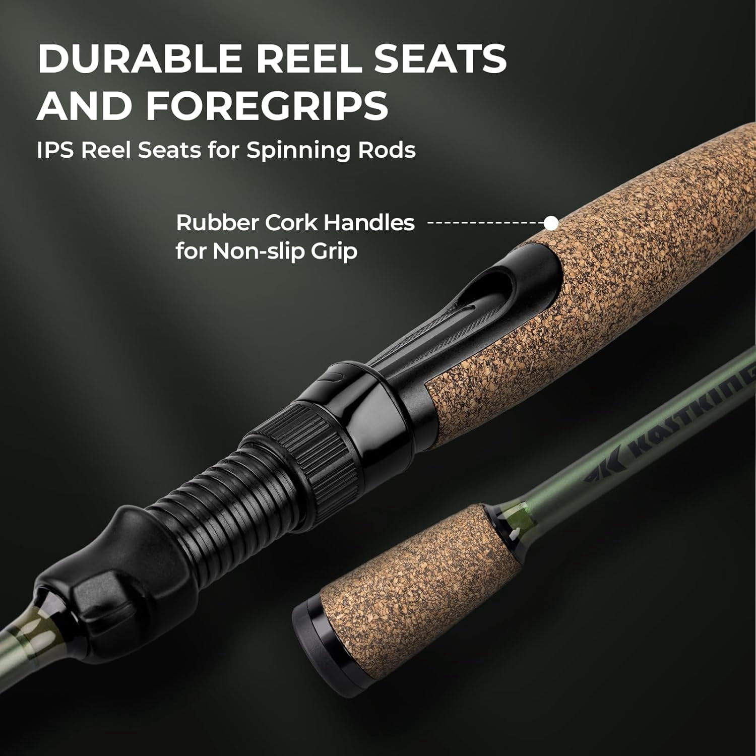 KastKing Twin-Tip Spinning Fishing Rod and Reel Combo,Spin-6'8'' Ml-2000 Reel, KastFlex IM6 Graphite Blanks, 2-Piece Rods with Extra Tip-Spartacus II