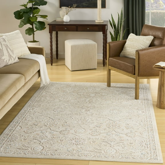 Nourison Isla 5'3" x 7' Ivory Vintage Indoor Rug