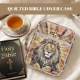 thumbnail image 3 of Pzuqiu Cross Lion Bible Case for Women Large Qulited Bible Case with Handle Book Cover Lightweight Multi-Functional Carrying Holder Bag for Church,Study,Spiritual, 3 of 7