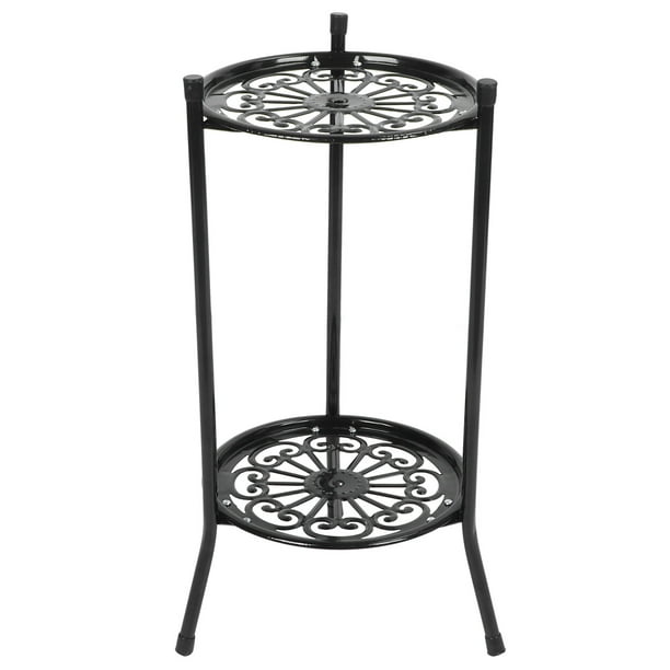 Soporte para macetas, soporte para plantas de metal de 2 niveles, accesorios de jardín, soporte para plantas con niveles, valor excepcional