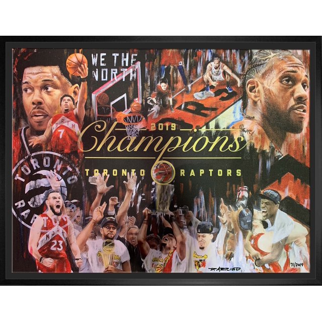 Toile Encadrée Raptors de Toronto 2019 Champions par Arrigo LE2019