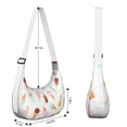 thumbnail image 4 of Vintage Coffee & Cute Peach Print Crossbody Handbag for Women, Retro Smoked Sausage BBQ Food Shoulder Tote, Lightweight Water-Resistant Hobo Purse with Kawaii Pastel Fruit Design, 4 of 5