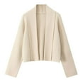thumbnail image 5 of Gyexs Womens Cropped Cardigan Sweaters Open Front Coatigan Jacket Long Sleeve Sweater Coat Trendy Fall Winter Outerwear (Beige, Size S), 5 of 6