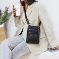 thumbnail image 2 of Soft Leather Crossbody Bag for Women, Compact Multi-Layer Organizer with Zipper Pockets, Minimalist Design for Wallet, Phone, and Keys, 2 of 9