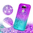 thumbnail image 3 of Case for LG Aristo 5/Phoenix 5/Tribute Monarch/Fortune 3/Risio 4/LG K31 Case with [Tempered Glass Screen Protector] SOGA Diamond Liquid Quicksand Cover Cute Girl Women Phone Case - Teal / Purple, 3 of 5