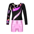 thumbnail image 5 of Alvivi Girl Long Sleeve Leotard for Dance Gymnastics Ballet One Piece Unitard with Sparkly Shorts  6, 5 of 7