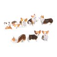 thumbnail image 1 of Conjunto de 8 figuras de resina de Corgi, estatuas de perros, esculturas de Corgi, decoraciones de animales para escritorio, sala de estar y, 1 of 8