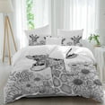 thumbnail image 2 of Funny Giraffe Flower Bedding 3 Piece Duvet Cover Set California King, Fall Sunflower Aesthetic&nbsp;Autumn Plant Soft Microfiber Comforter Cover with Zipper Closure & Pillowcases, Quilt Cover, 2 of 9