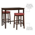 thumbnail image 6 of Linon Claridge 3-Piece Bar Height Tavern Set, Brown with Red Faux Leather, 6 of 9