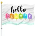 thumbnail image 7 of Hello Summer Flag Beach Fruit Sunglasses Yard Sign Party Supplies Holiday Outdoor Decoration Cool Funny Flag with Brass Grommets, 7 of 7