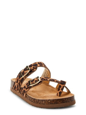 Wonder Nation Lucky Leopard Footbed Slide Sandal (Little Girls & Big Girls)