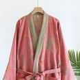 thumbnail image 5 of Jiibva Japanese style Pure Cotton Robes Spring Autumn Bathrobe Casual Kimono Robe Half Sleeve Nightdress with Tie Belt for Women, 5 of 7