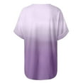 thumbnail image 6 of YYDGH Womens Summer Tie Dye Gradient Short Sleeve T Shirts Ombre V Neck Tops Loose Fit Purple XXL, 6 of 7