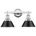 thumbnail image 2 of Beaumont Lane 2 Light Steel Vanity Light in Chrome and Black, 2 of 3