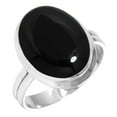 thumbnail image 1 of 925 Sterling Silver Ring For Women - Teens Genuine Black Onyx Gemstone Silver Ring Size 9 July Birthstone Fashion Silver Ring Size 9 Friendship Day Gift For Girl Friend Gemstone 925 Silver Jewelry, 1 of 5