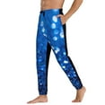 Honeii A Blue Glitter Print Mens Jogger Sweatpants, Men's Lounge Pants