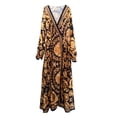 thumbnail image 1 of Vestido largo maxi estampado con escote en V estilo bohemio para mujer de CAROOTU, 1 of 5