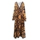 thumbnail image 1 of Vestido largo maxi estampado con escote en V estilo bohemio para mujer de CAROOTU, 1 of 5