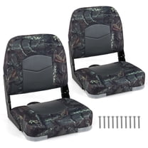 Gymax 2-Pack Boat Seats Folding Low Back Boat Chairs w/Thick Sponge Padding Hinges