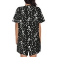 thumbnail image 6 of Balery Retro Skeleton Dancing On Halloween Party Pattern Womens Pajama Sets 2 Piece Soft Short Sleeve Top and Shorts Sleepwear Round Neck Pjs Lounge Set with Pockets-3X-Large, 6 of 7