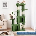 thumbnail image 4 of Heavy Duty 61" Multi-Level Cat Tree Tower for Large Indoor Cats & Maine Coons, 2 Spacious Condos, Durable Natural Sisal Scratching Posts, Stable Playground with Interactive Toys - Green, 4 of 9